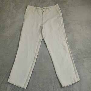 Tommy Bahama Linen Silk Pants Mens 37x31 Ivory Casual Lightweight Beach Pockets
